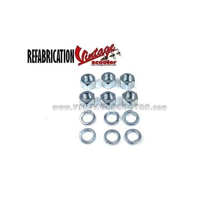 Jeu de 6 écrous de jante M 8mm clef de 12mm ACMA 1954-58/ 150 GL-Type N   